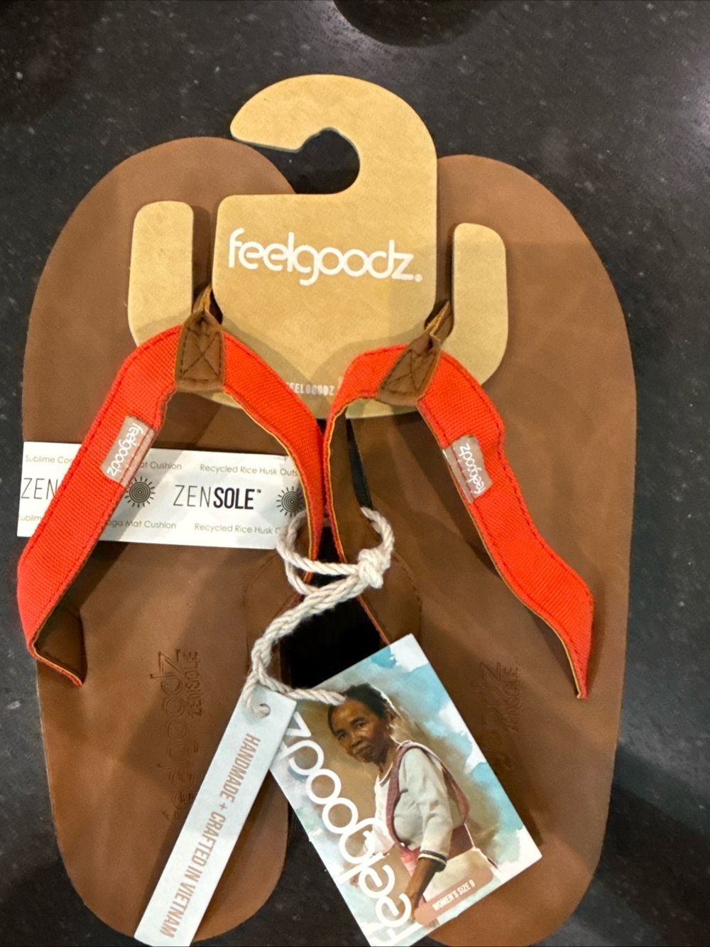 Feelgoodz Women’s Orange Strap Sandals - ZenSole Comfort